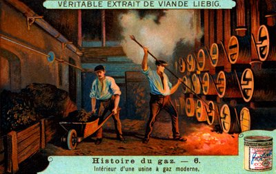 A história do gás: O interior de uma fábrica de gás moderna de Unbekannter Künstler