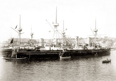 O torpedo italiano "Etna", cerca de 1885. de Unbekannter Künstler