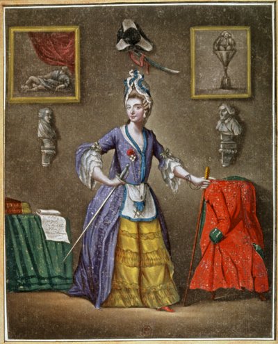 O Cavaleiro de Eon, vestido de mulher de Unbekannter Künstler