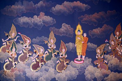 A Vida do Buda, Afresco de parede, Templo Wat Botum, Phnom Penh, 2022 (foto) de Unbekannter Künstler