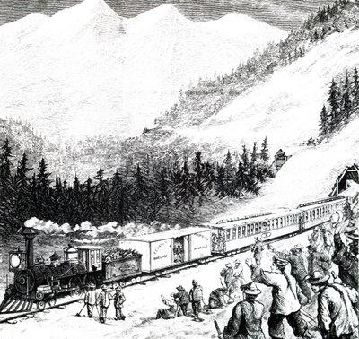 A Ferrovia do Pacífico nas montanhas da Serra Nevada. de Unbekannt