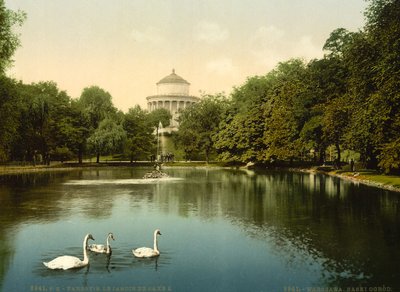 O Jardim Saxe, Varsóvia, Rússia (ou seja, Varsóvia, Polónia), c.1890-c.1900 de Unbekannter Künstler