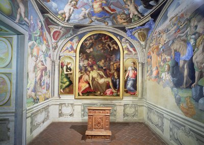 A capela de Eleonora de Toledo, desenhada por Bartolomeo Ammannati (1511-92) e decorada por Agnolo Bronzino (1503-72) c.1543 (foto) (para detalhes ver 82440-44) de Unbekannt