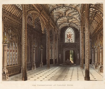 O conservatório em Carlton House, Pall Mall Mall, Londres, c 1810 de Unbekannter Künstler