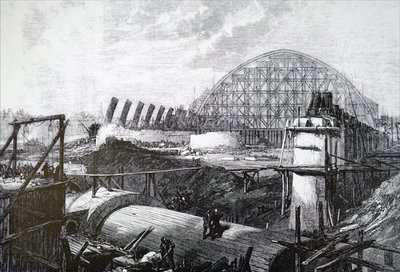 A construção da estação ferroviária de São Pancras de Unbekannt