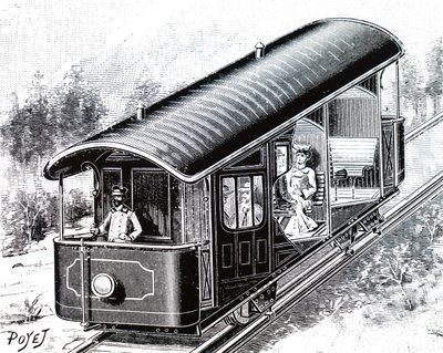O carro eléctrico da linha funicular do Vesúvio. de Unbekannt