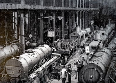 O chão de fábrica da Robert Stephenson and Company. de Unbekannt
