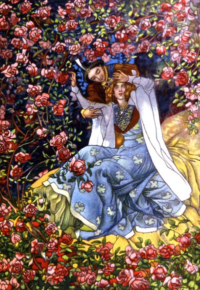 A bela adormecida e o príncipe, c. 1911 (ilustração) de Unbekannter Künstler