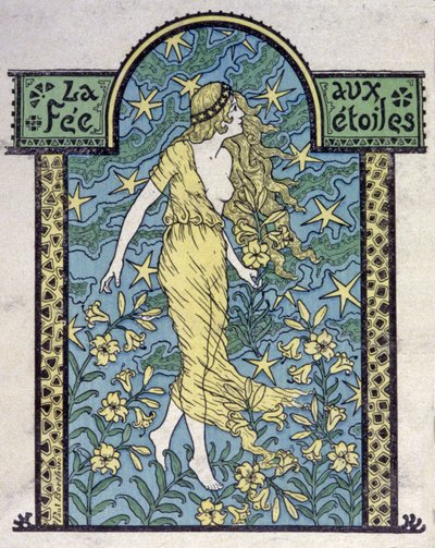 A fada das estrelas, cerca de 1900 (ilustração) de Unbekannter Künstler
