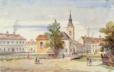 Capela do Júri e Ponte do Júri em Alsbach em Viena de Unbekannter Künstler