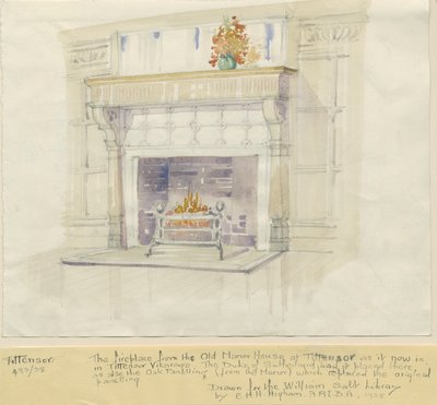Tittensor - Lareira da Mansão: pintura a aquarela, 1938 de Unbekannt
