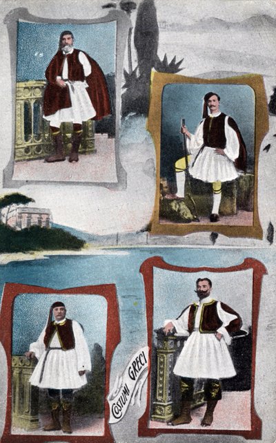 Roupas Gregas Tradicionais Masculinas - Postal 1914-1918 de Unbekannt