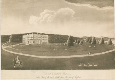 Trentham Hall: gravura em aquatinta de Unbekannt