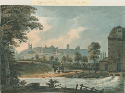 Castelo de Tutbury - Sudeste Vista: pintura em aquarela, 1808 de Unbekannt
