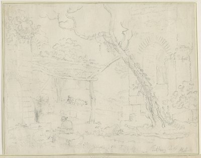 Castelo de Tutbury: desenho a lápis, sd [ Séc. XIX] de Unbekannt