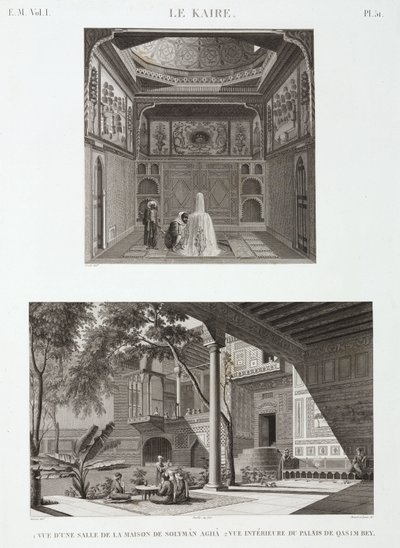 Dois exemplos de arquitectura islâmica, Cairo, Egipto, c 1798 de Unbekannt