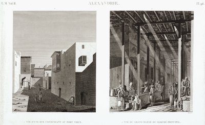 Duas vistas de Alexandria, Egipto, c 1798 de Unbekannt