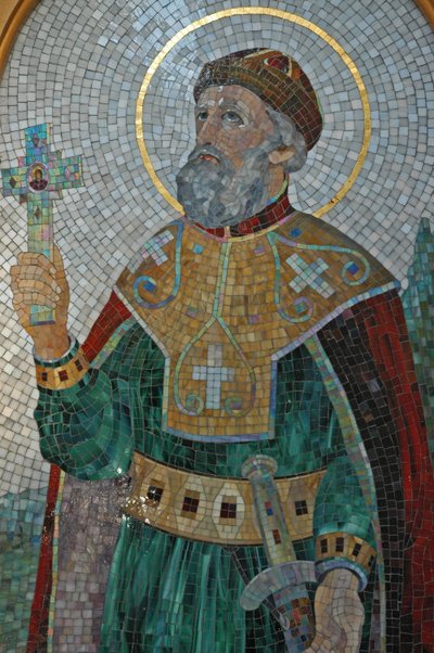 Ucrânia, Kiev, Catedral Ortodoxa e Convento de St Illyaa (Bizantina), mosaico de St Vladimir de Unbekannter Künstler