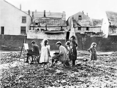Reino Unido : Pintura de Artistas à beira do rio Torridge. Appledore, Devon de Unbekannt