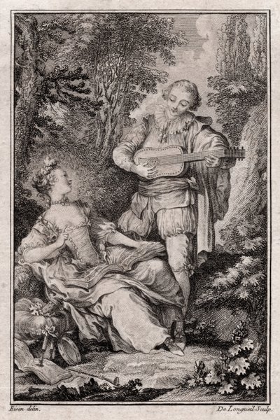 Sem título Genre Scene, Paris 1766 (gravura) de Unbekannter Künstler