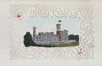 Doyley de papel vitoriano com vista para Osborne House (aguarela sobre papel) de Unbekannt