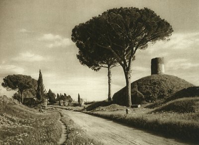 Vista da Via Ápia (via appia). É uma das mais importantes estradas romanas com muitos vestígios ainda visíveis de Unbekannt