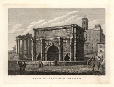 Vista do Arco de Septimius Severus, Arco de Settimio Severo, Roma de Unbekannt