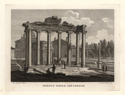 Vista do Templo de Concórdia, Tempio della Concordia, Roma de Unbekannt