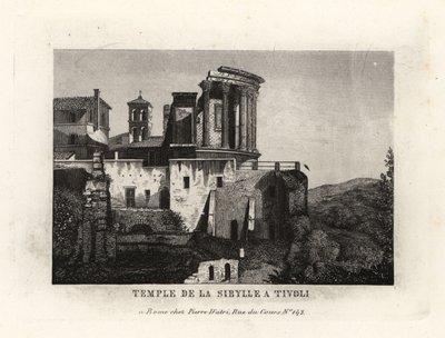 Vista do Templo da Sybil ou do Templo da Vesta na Tivoli de Unbekannt
