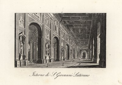 Vista do interior da Archbasilica de São João de Latrão, S. Giovanni Laterano, Roma de Unbekannt