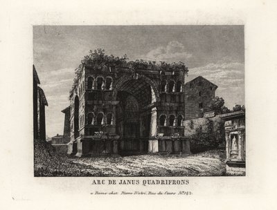 Vista das ruínas do Arco de Janus Quadrifrons, Roma de Unbekannt