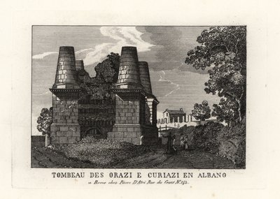 Vista das ruínas do Mausoléu de Horatii e Curiatii na Via Ápia, Roma de Unbekannt