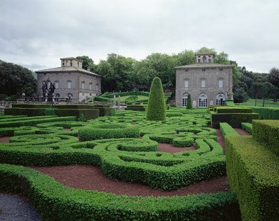 Vista das duas moradias e jardim, projetada para o Cardeal Giovanni Francesco Gambara por Giacomo Vignola (1507-73) 1568 (foto) de Unbekannt