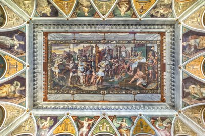 Vista da abóbada da Sala de Ulisses, Palazzo della Prefettura, Bergamo, Itália (foto) de Unbekannter Künstler