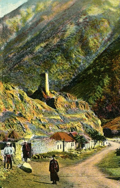 Aldeia no Cáucaso, Rússia de Unbekannter Künstler