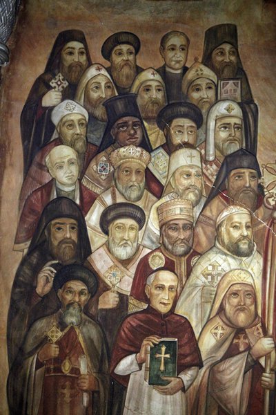 Pintura de parede no santuário copto de São Marcos, Abbassya Le Caire Egypte de Unbekannt