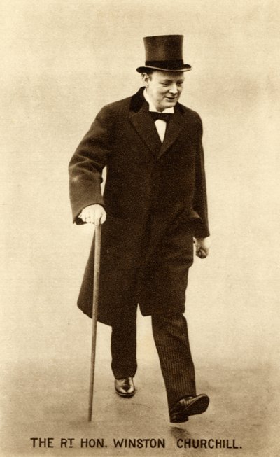 Winston Churchill visita o Primeiro-Ministro Herbert Henry Asquith na segunda-feira 26 de 1914 (foto a p/b) de Unbekannter Künstler