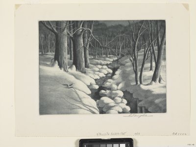 Cena de Inverno (gravura e ponto seco) de Unbekannter Künstler