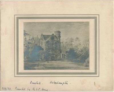 Wolverhampton - Dunstall Hall: fotografia de uma pintura a aquarela, sd [c 1860] de Unbekannt