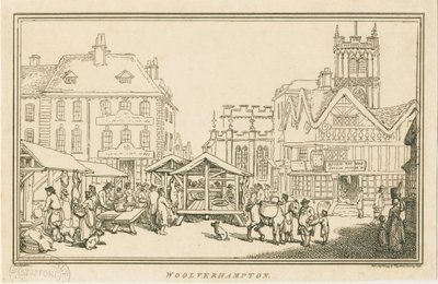 Wolverhampton - Market Place: gravura, nd [c 1799] de Unbekannt