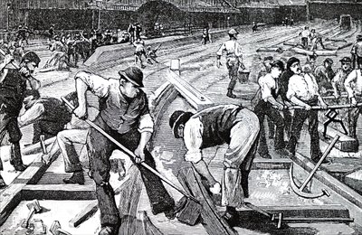 Trabalho em andamento na Estação de Trem de Plymouth. de Unbekannt