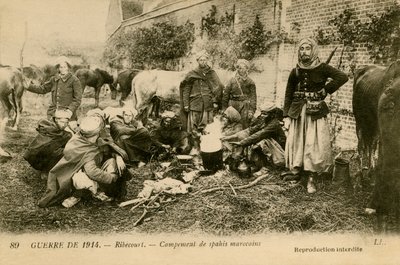 Primeira Guerra Mundial: Acampamento de Spahis Marroquinos de Unbekannter Künstler