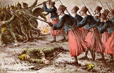 Zouave em Montmirail na Frente Ocidental de Unbekannter Künstler