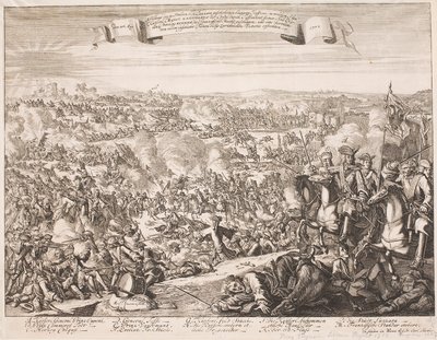 Folheto sobre a Batalha de Luzzara em 1702 de Unbekannter Stecher