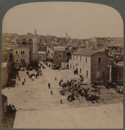 Belém da Judéia, o local de nascimento de Jesus, Palestina, 1896. de Underwood and Underwood