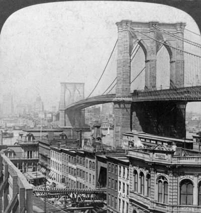 Ponte de Brooklyn, Nova York, EUA, 1901. de Underwood and Underwood