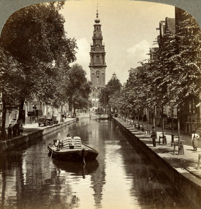 Canal, Amsterdã, Holanda. de Underwood and Underwood