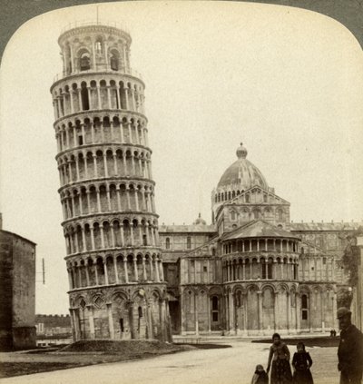 Catedral e torre inclinada de Pisa, Itália. de Underwood and Underwood