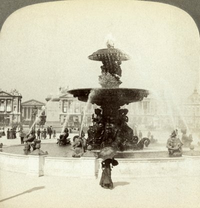 Fonte, Place de la Concorde, Paris, França. de Underwood and Underwood