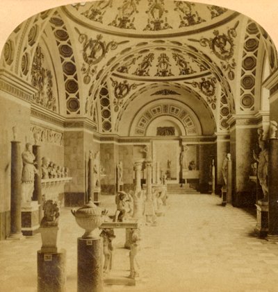 Salão dos romanos, Glyptothek, Munique, Alemanha, 1898. de Underwood and Underwood